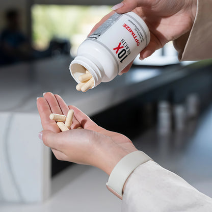 10X Health Optimize Multivitamin for Men - 90 Capsules, Methylated Multivitamin 34 in 1 Formula with 800 mcg of Vitamin B12, 5-MTHF, NAC - Methyl B Complex, MTHFR Supplement